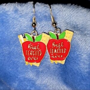 Red Apple Teacher Earrings